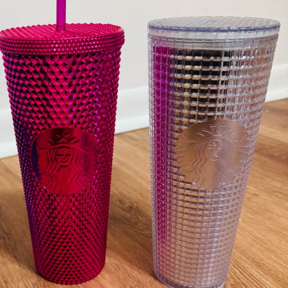 Colorful Textured Tumblers with Straws